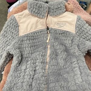 Reebok fleece coat for girls. Size 4T, color is grey with pink trim.